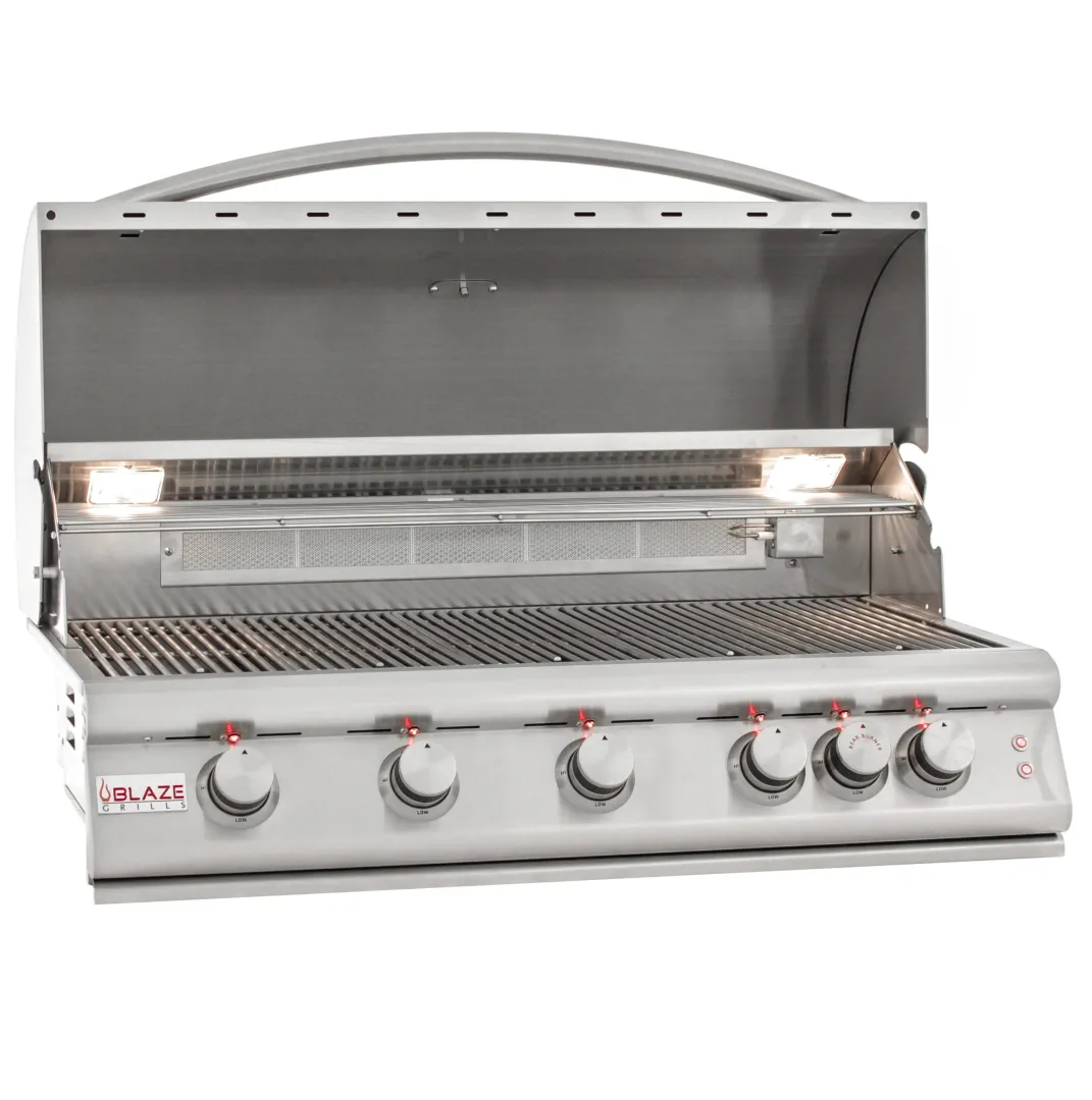 40-Inch 5-Burner LTE Gas Grill with Rear Burner and Built-in Lighting System BLZ5LTE2NG