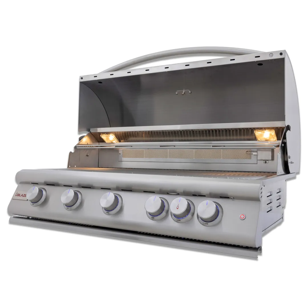 40-Inch 5-Burner Premium LTE+ Gas Grill with Rear Burner and Built-in Lighting System BLZ5LTE3LP