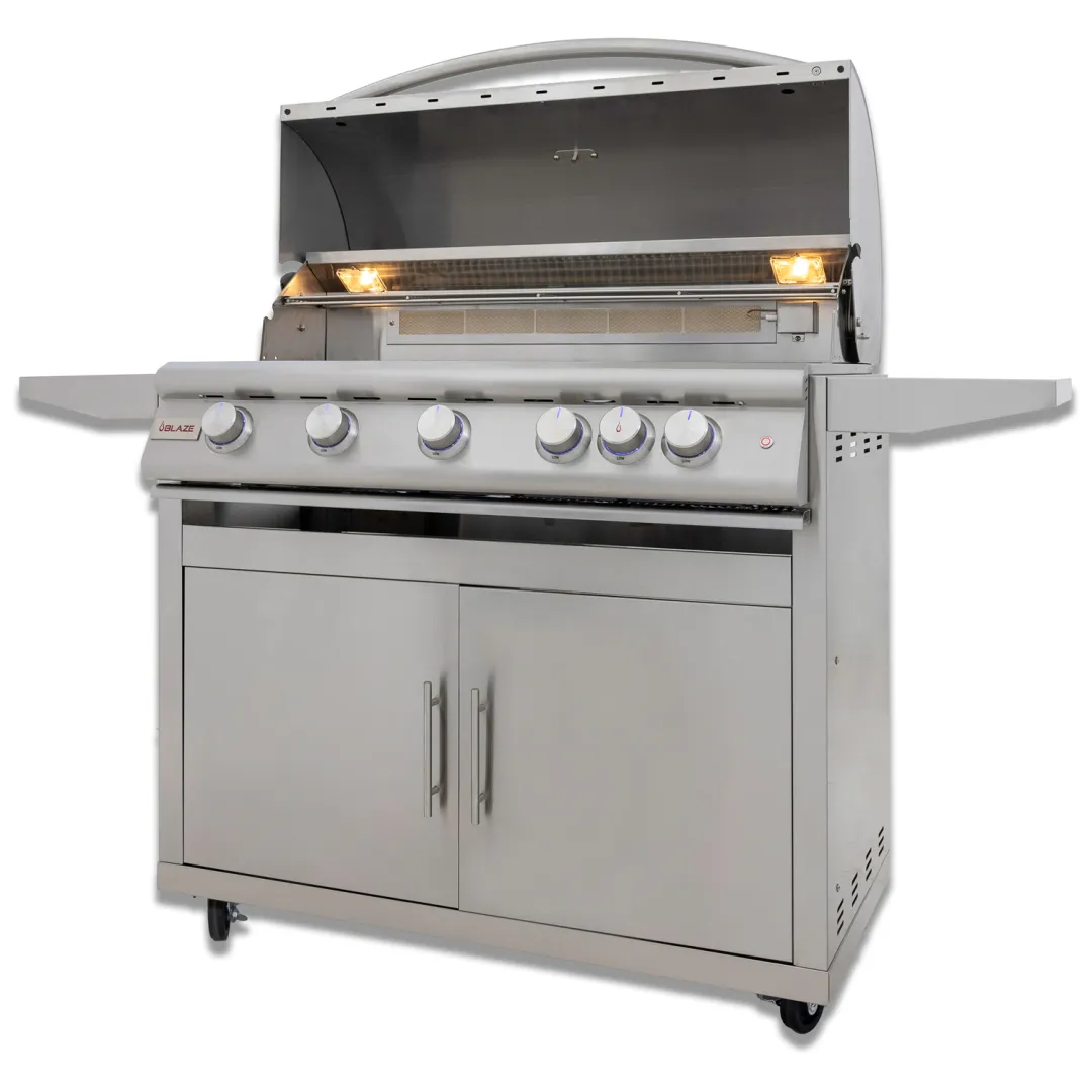 40-Inch 5-Burner Premium LTE+ Gas Grill with Rear Burner and Built-in Lighting System BLZ5LTE3NG
