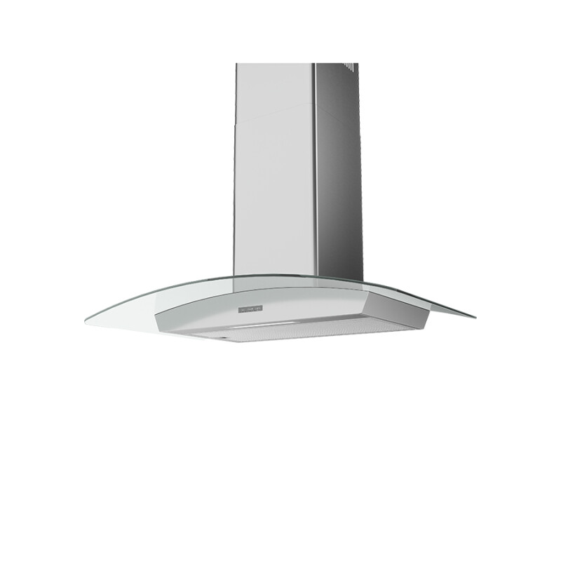 Curved Glass Chim. Wall, 30in, LED, 600 CFM w/ACT view 2