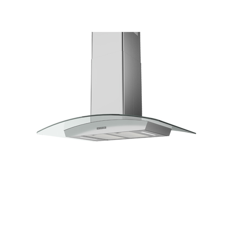 Curved Glass Chim. Is., 30in, LED, 600 CFM w/ACT BMLE30BG