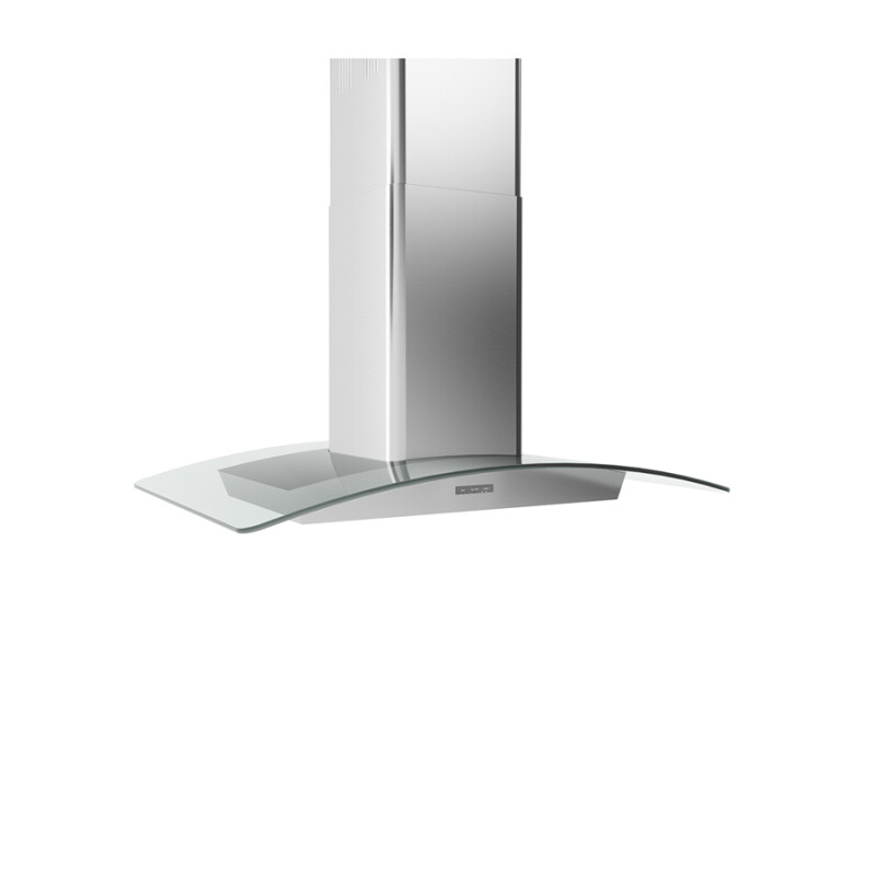 Curved Glass Chim. Is., 36in, LED, 600 CFM w/ACT BMLE36BG