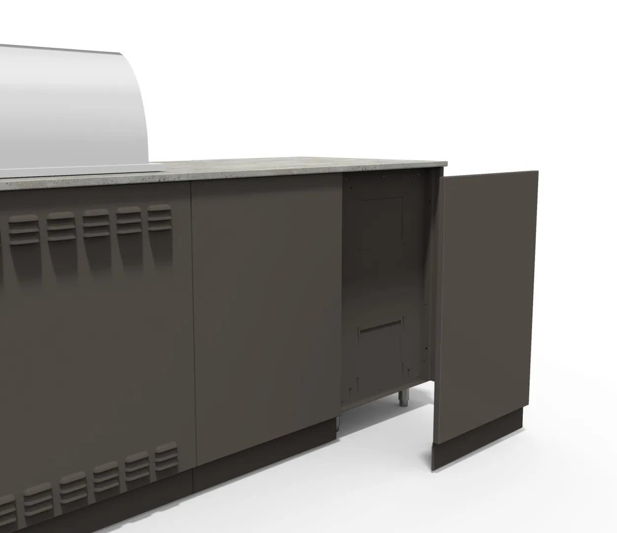 Morning Glow 10-Ft Outdoor Kitchen Island Back Plate for Models w/ 32-Inch Grill BMNGL32BCKPGUN