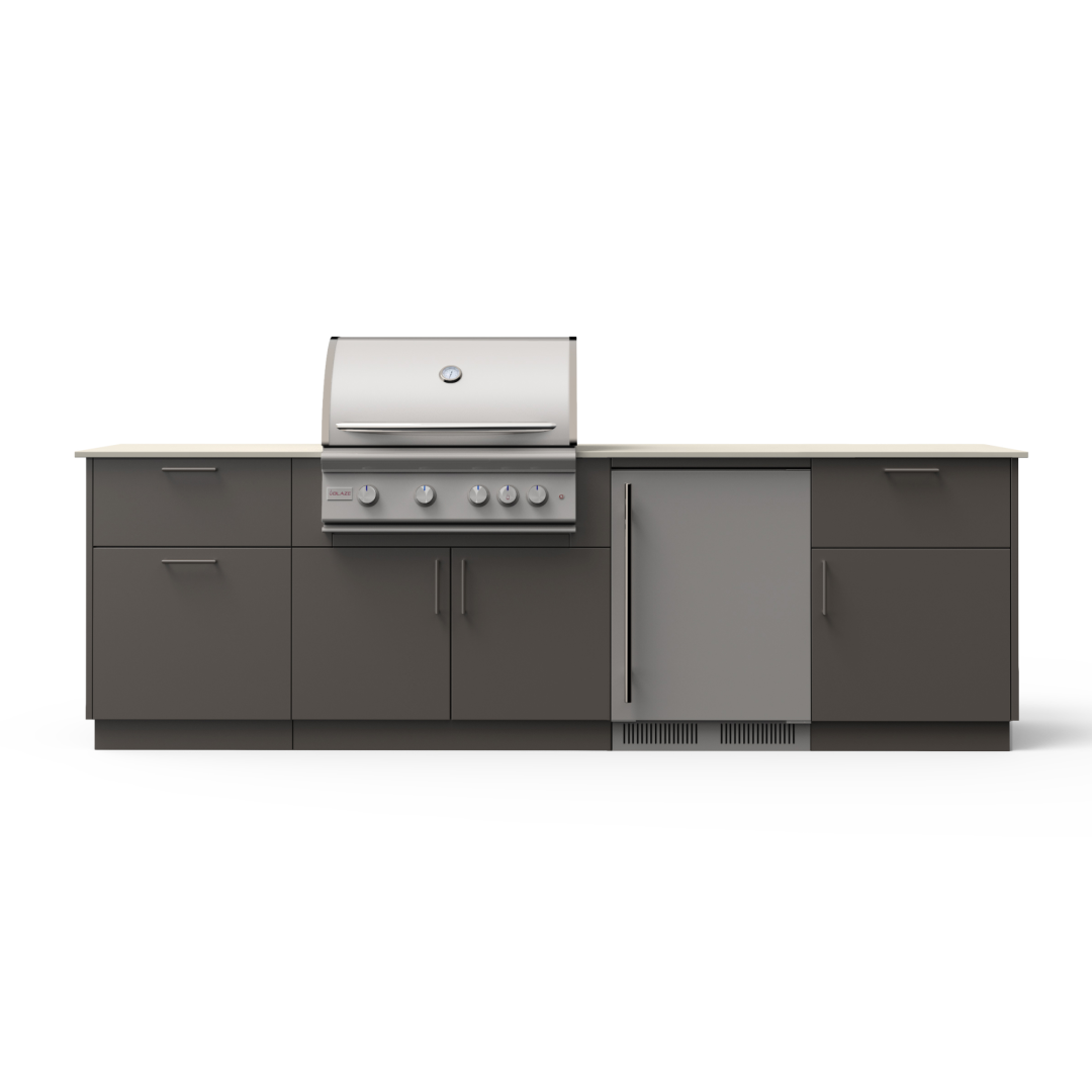 Morning Glow 10-Ft Outdoor Kitchen Island w/ 32-Inch Premium LTE+ BMNGL32GUNAERISNG