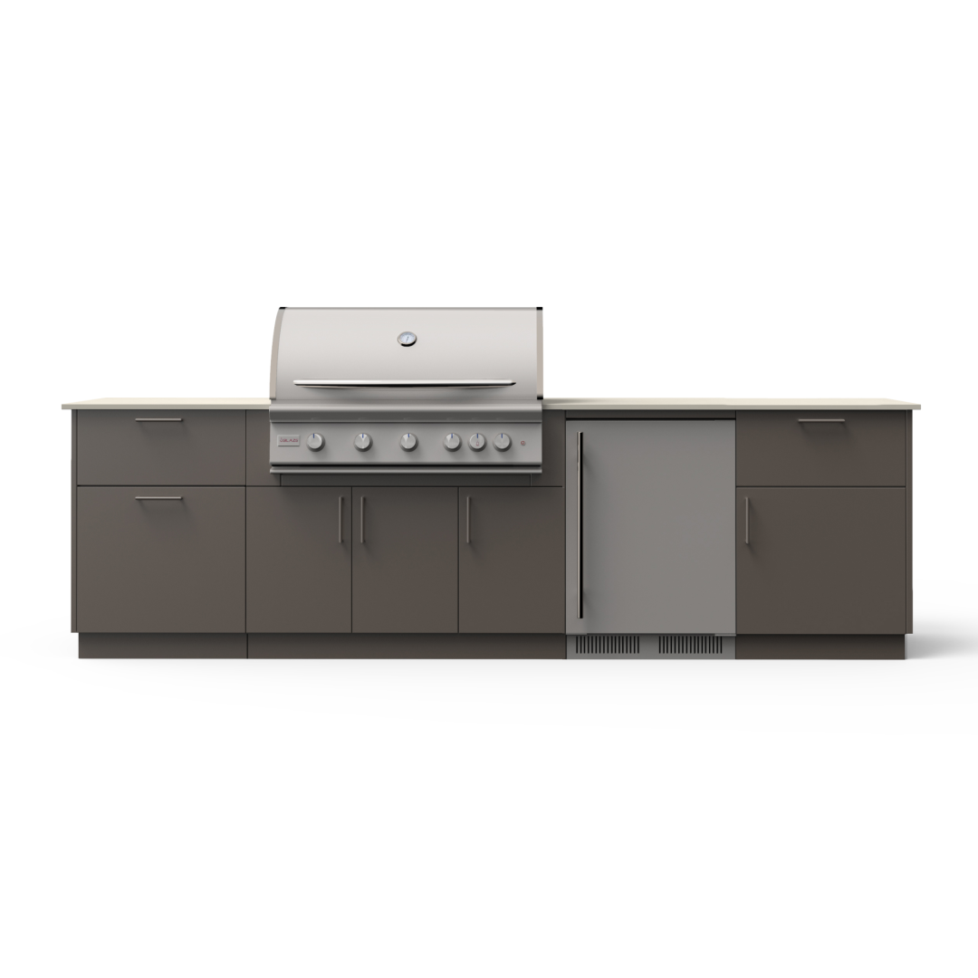 Morning Glow 10-Ft Outdoor Kitchen Island w/ 40-Inch Premium LTE+ BMNGL40BRZKEONLP