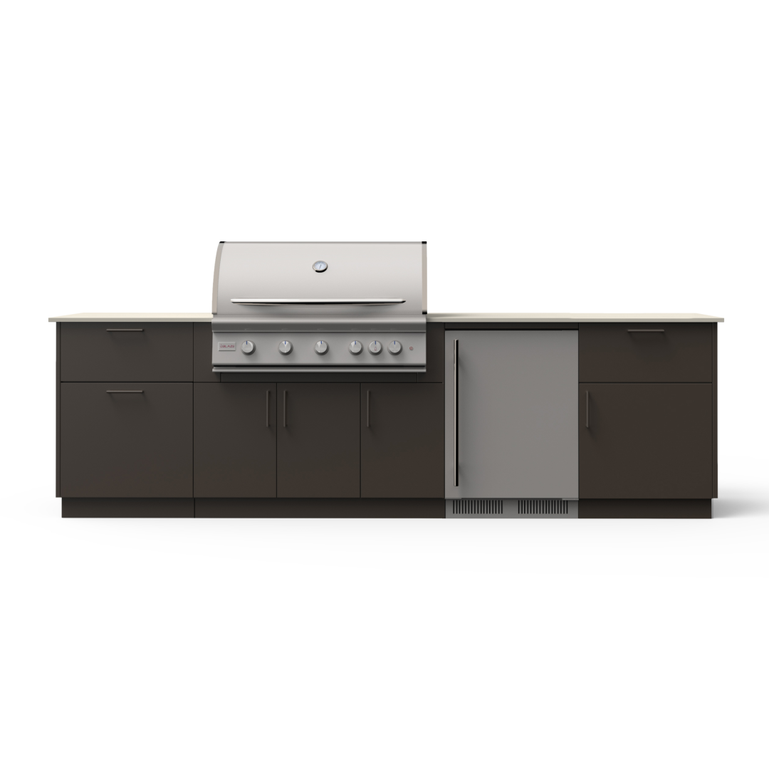 Morning Glow 10-Ft Outdoor Kitchen Island w/ 40-Inch Premium LTE+ BMNGL40GUNAERISNG
