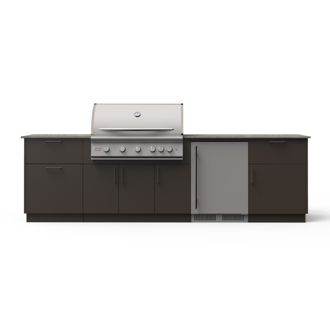 Morning Glow 10-Ft Outdoor Kitchen Island w/ 40-Inch Premium LTE+ BMNGL40GUNKEONLP