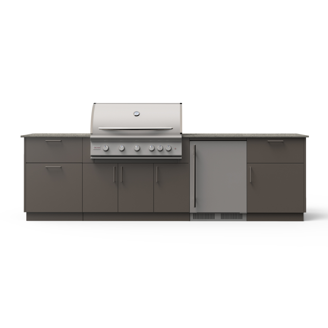 Morning Glow 10-Ft Outdoor Kitchen Island w/ 40-Inch Premium LTE+ BMNGL40GUNKEONNG