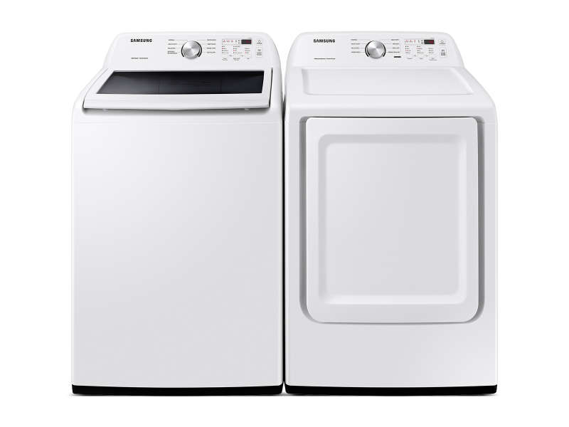 Top Load Washer & Dryer Set with Vibration Reduction Technology+ and Sensor Dry in White BNDL1603923099314