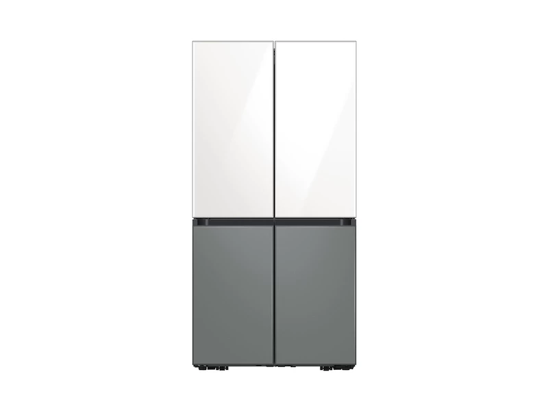 Bespoke 4-Door Flex™ Refrigerator (29 cu. ft.) in White Glass Top and Grey Glass Bottom BNDL1620768726678
