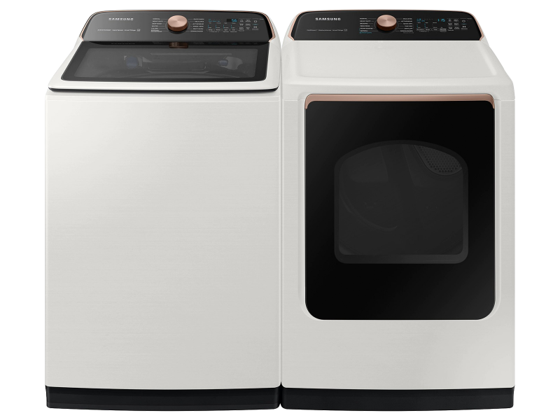 Smart Top Load Super Speed Wash Washer and Smart Steam Sanitize+ Gas Dryer with package in Ivory BNDL1634854446511