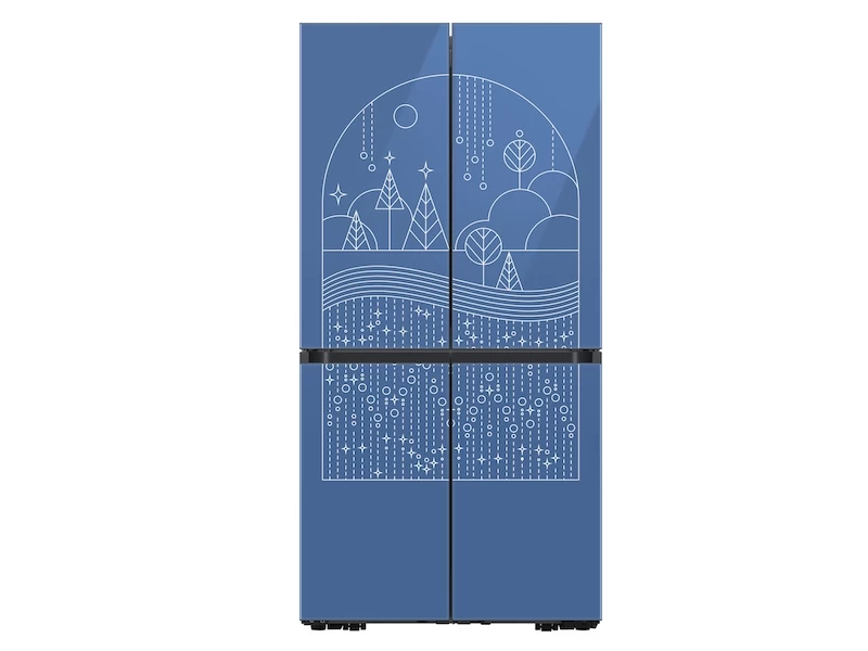 29 Cu Ft Smart Bespoke 4 Door Flex Refrigerator Featuring A Limited Edition Winter Design BNDL1638480274449