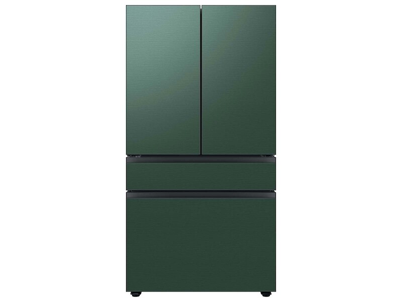 Bespoke 4-Door French Door Refrigerator (23 cu. ft.) with Customizable Door Panel Colors and Beverage Center™ in Emerald Green Steel BNDL1646321175336