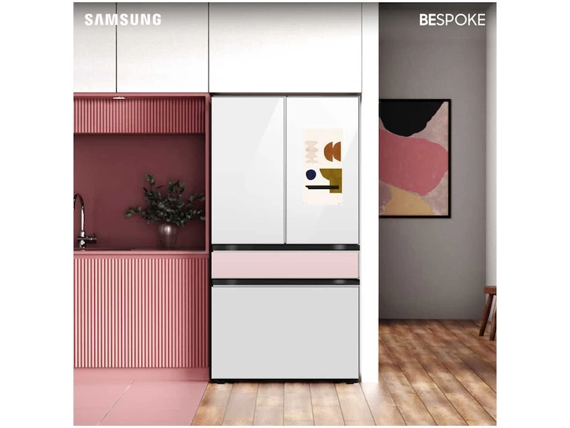 Bespoke 4-Door French Door Refrigerator (29 cu. ft.) – with Top Left and Family Hub Panel BNDL1646346434492
