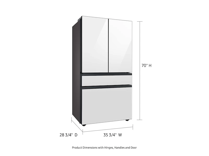 Bespoke 4-Door French Door Refrigerator (23 cu. ft.) with Customizable Door Panel Colors and Beverage Center™ in Rose Pink Glass BNDL1647383040048, product image 12 of 12
