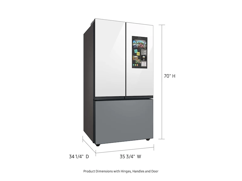 Bespoke 3-Door French Door Refrigerator (30 cu. ft.) – with Top Left and Family Hub Panels BNDL1648162237642, product image 11 of 11