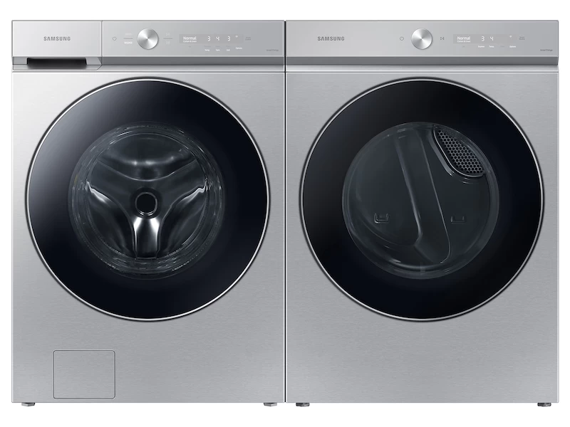 Bespoke Ultra Capacity AI Front Load Washer and Gas Dryer in Silver Steel BNDL1657833433388