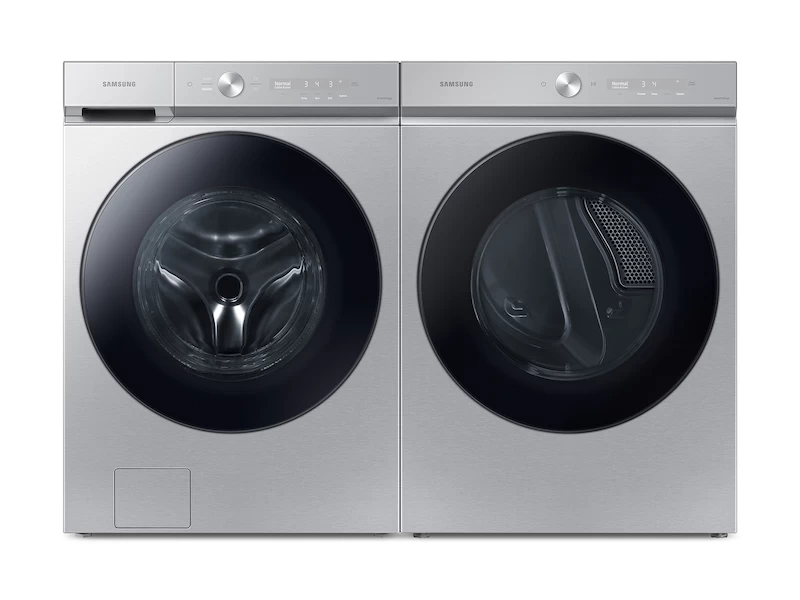 Bespoke Ultra Capacity Front Load Washer and Gas Dryer in Silver Steel BNDL1657833857548