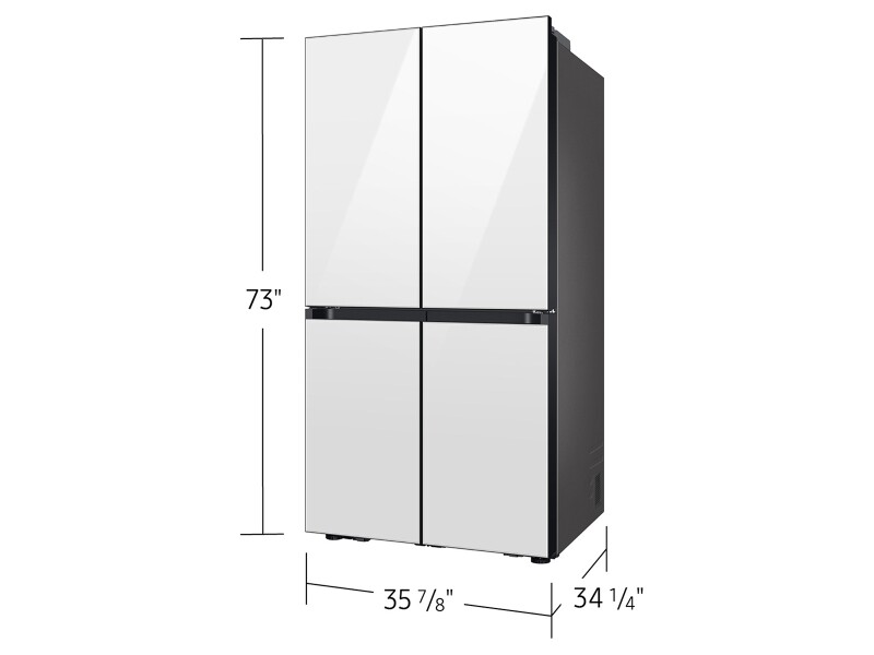 Bespoke 4-Door Flex™ Refrigerator (29 cu. ft.) with Beverage Center™ in Charcoal Glass (Customizable Panels) BNDL1709230702639, product image 2 of 11