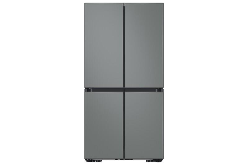 Bespoke 4-Door Flex™ Refrigerator (23 cu. ft.) with Beverage Center ™ in Matte Grey Glass (Customizable Panels) BNDL1709233888360