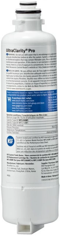 UltraClarityPro Water Filter BORPLFTR55 RA450022 REPLFLTR55 11032531 BORPLFTR50