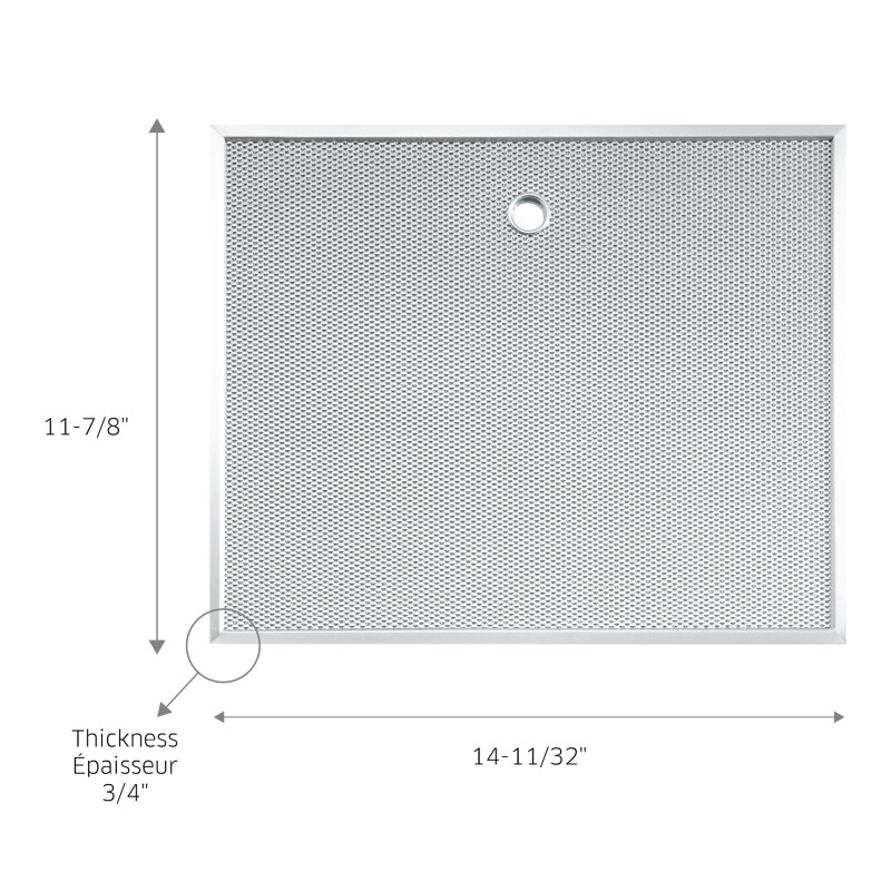 Genuine Replacement Aluminum Filter for Range Hoods, 14-3/8" x 11-7/8", Fits Select Models, (2-Pack) BPS3FA30