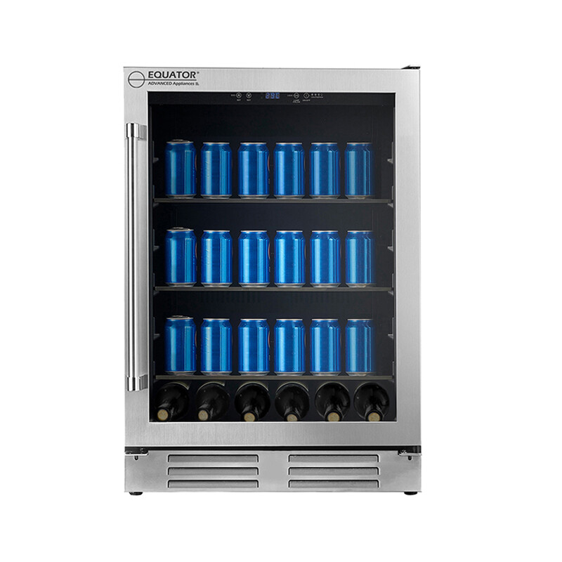 24in FS/Builtin SS BEVERAGE REFRIGERATOR 108 Cans+6 Bottle 4.76cf 110V BR476