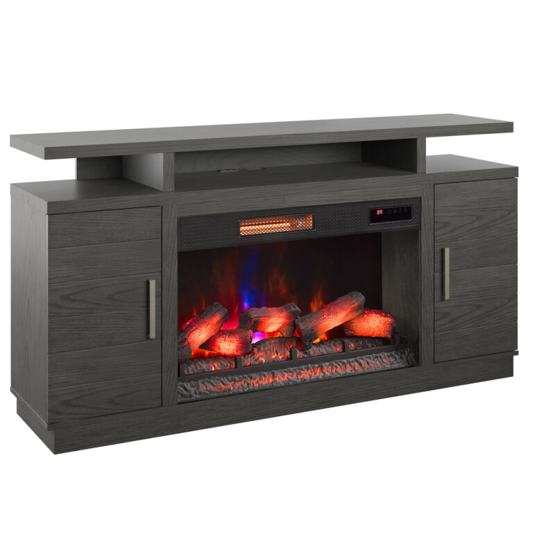 Bell'O Breya Media Stand with Electric Fireplace Insert Included BREYA
