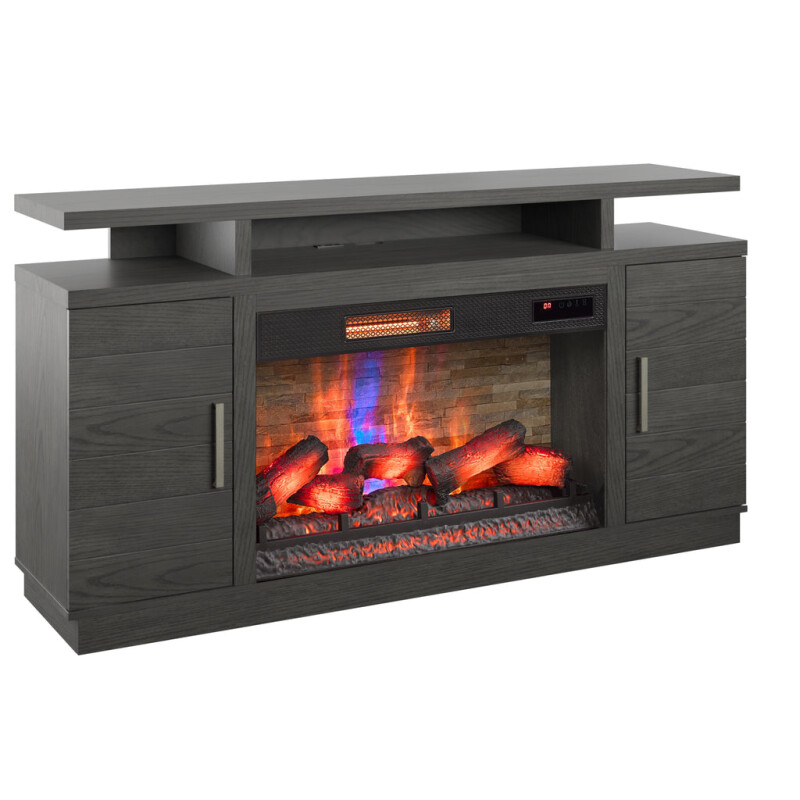 Bell'O Breya Media Stand with Electric Fireplace Insert Included BREYA