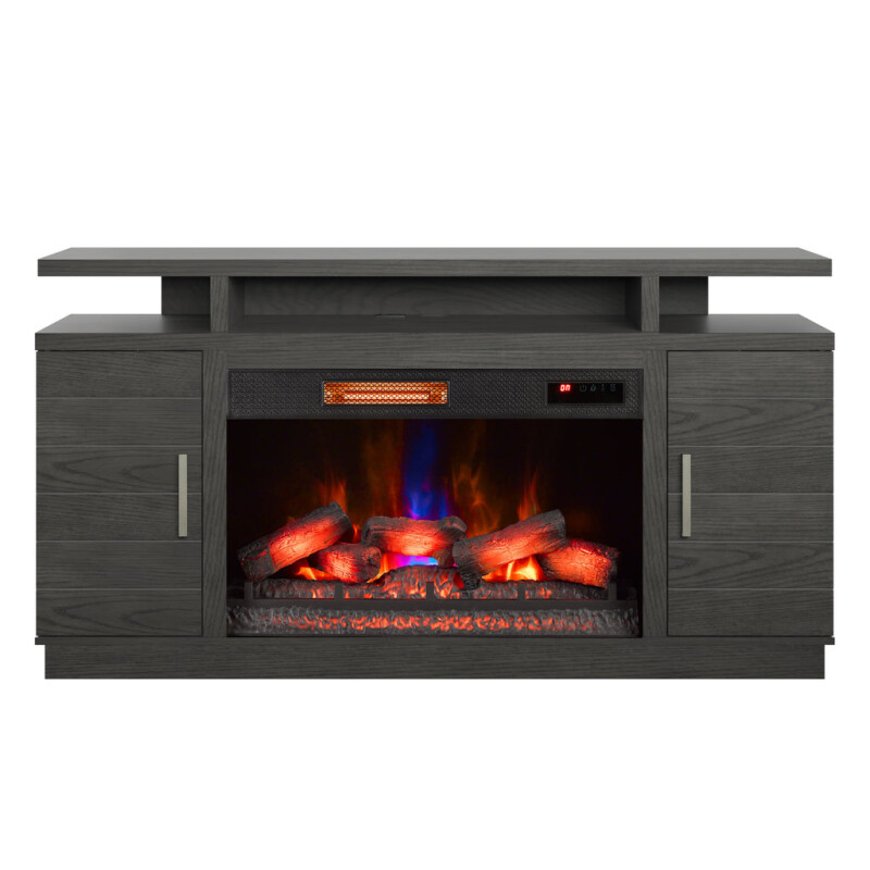 Bell'O Breya Media Stand with Electric Fireplace Insert Included BREYA