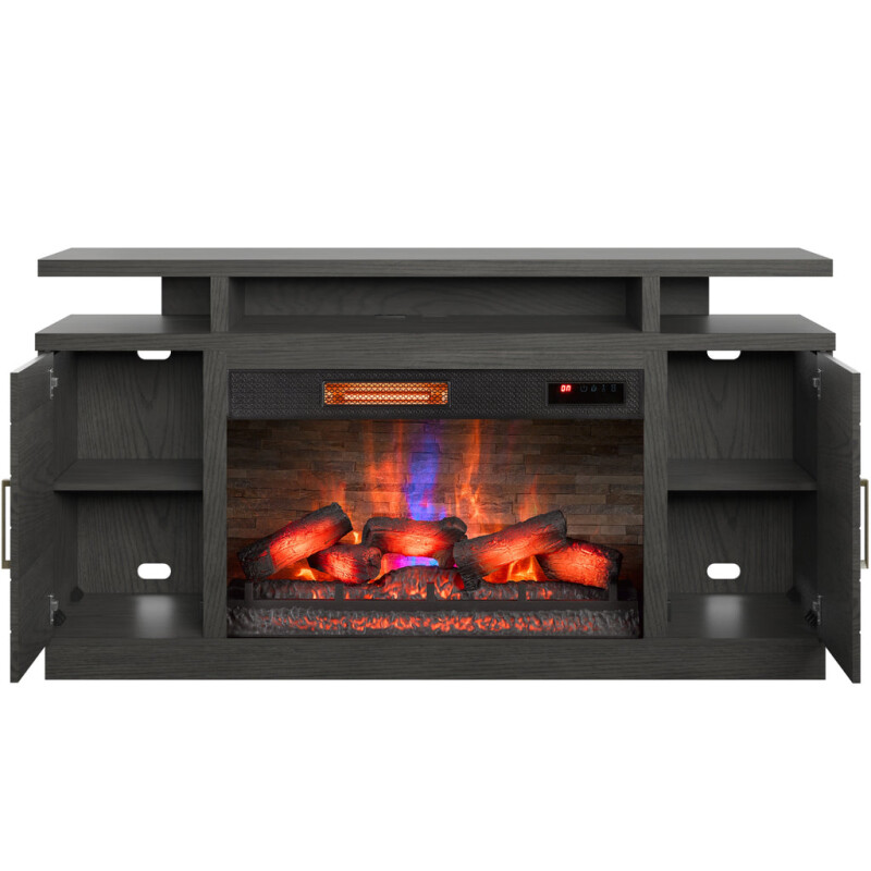 Bell'O Breya Media Stand with Electric Fireplace Insert Included BREYA