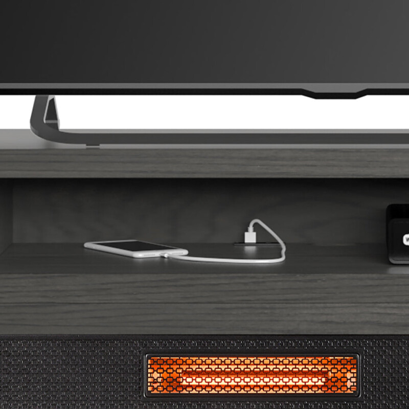 Bell'O Breya Media Stand with Electric Fireplace Insert Included BREYA