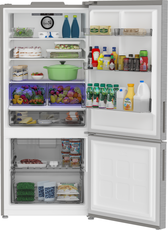 30" Counter Depth Bottom-Freezer Refrigerator view 3