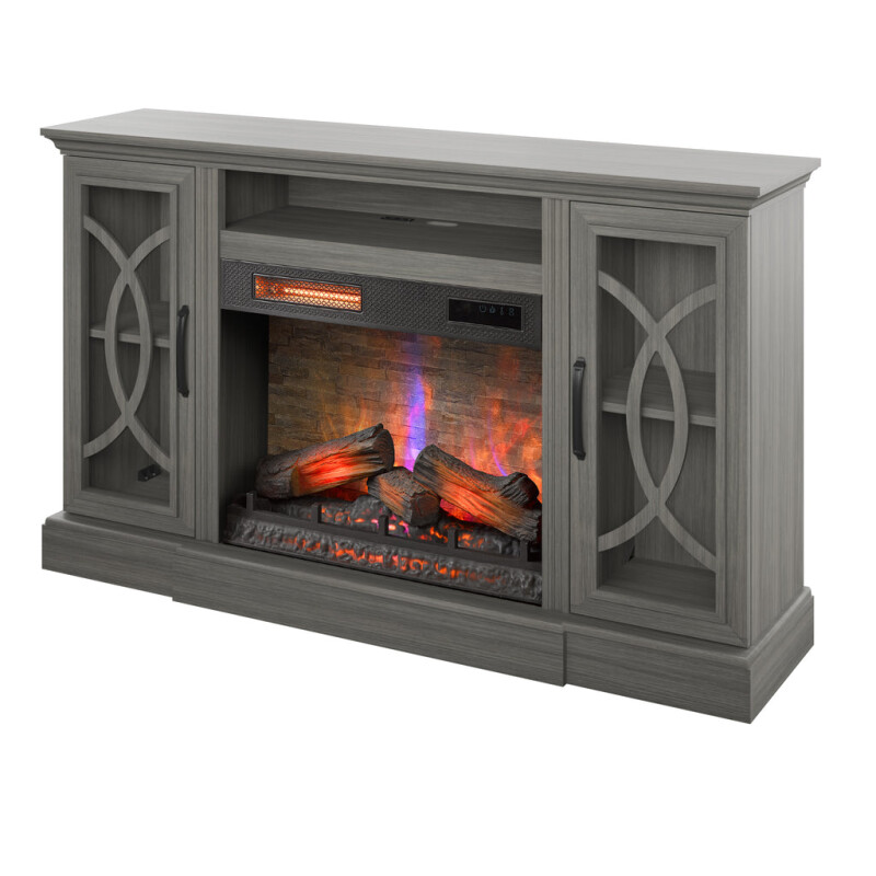 Bell'O Brooke Media Stand with Electric Fireplace Insert Included BROOKE