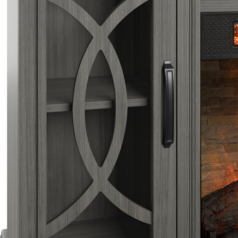 Bell'O Brooke Media Stand with Electric Fireplace Insert Included BROOKE