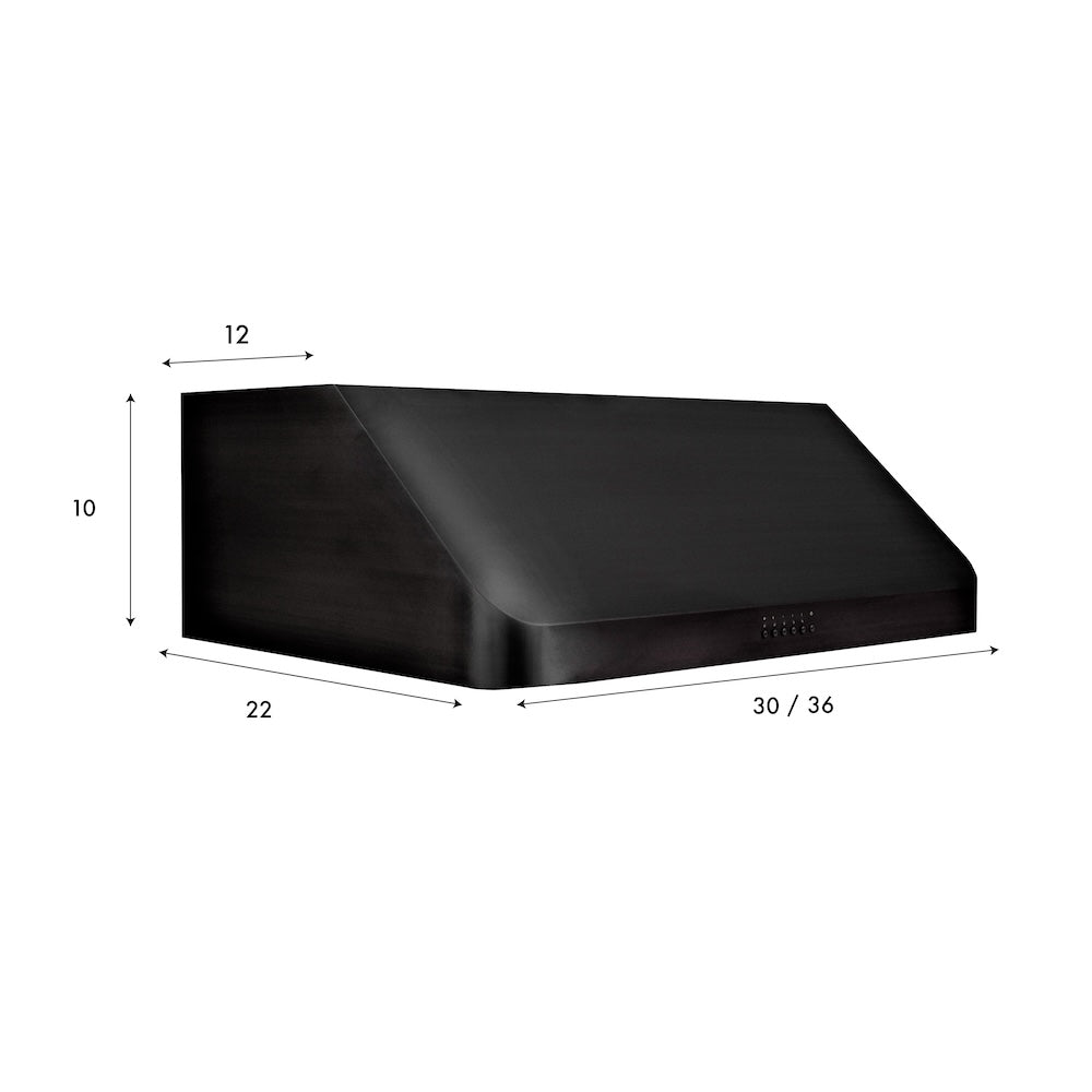 36 In. 600 Cfm Ducted Under Cabinet Range Hood In Black Stainless Steel BS62336