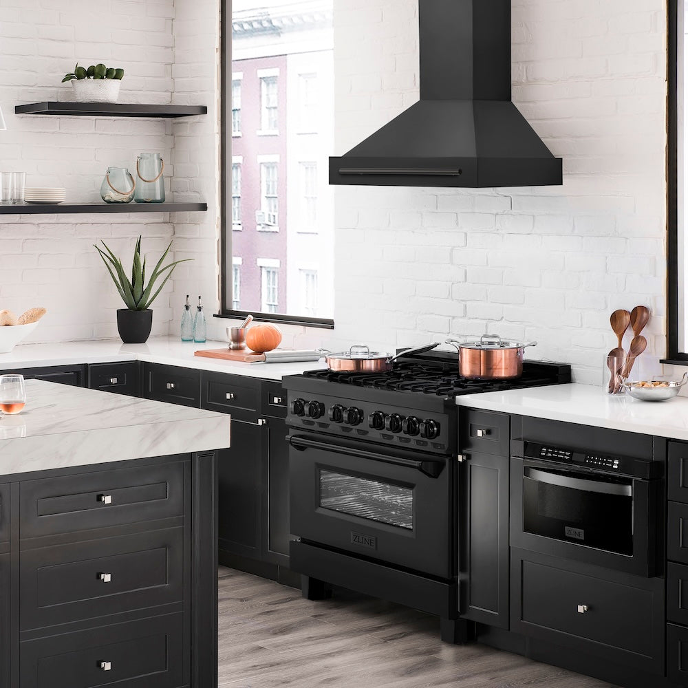 30 In. Black Stainless Steel Range Hood With Black Stainless Steel Handle BS65530BS