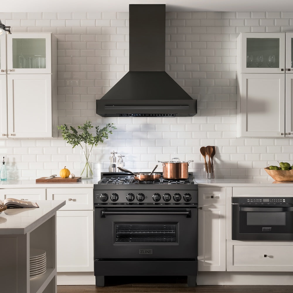 36 In. Black Stainless Steel Range Hood With Black Stainless Steel Handle BS65536BS