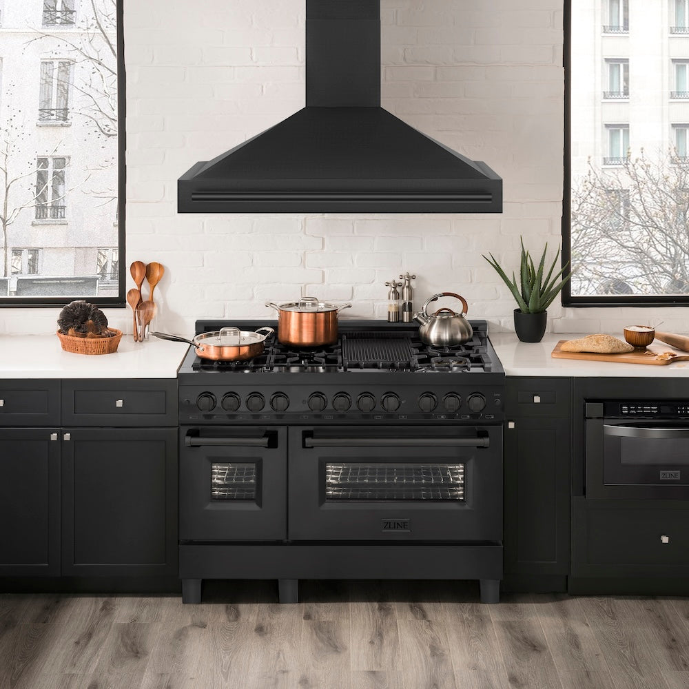 48 In. Black Stainless Steel Range Hood With Black Stainless Steel Handle BS65548BS