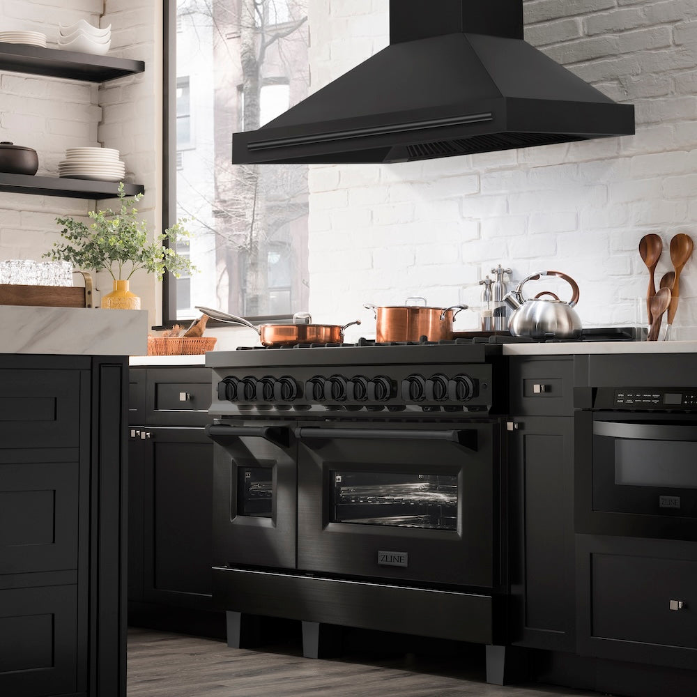 48 In. Black Stainless Steel Range Hood With Black Stainless Steel Handle BS65548BS