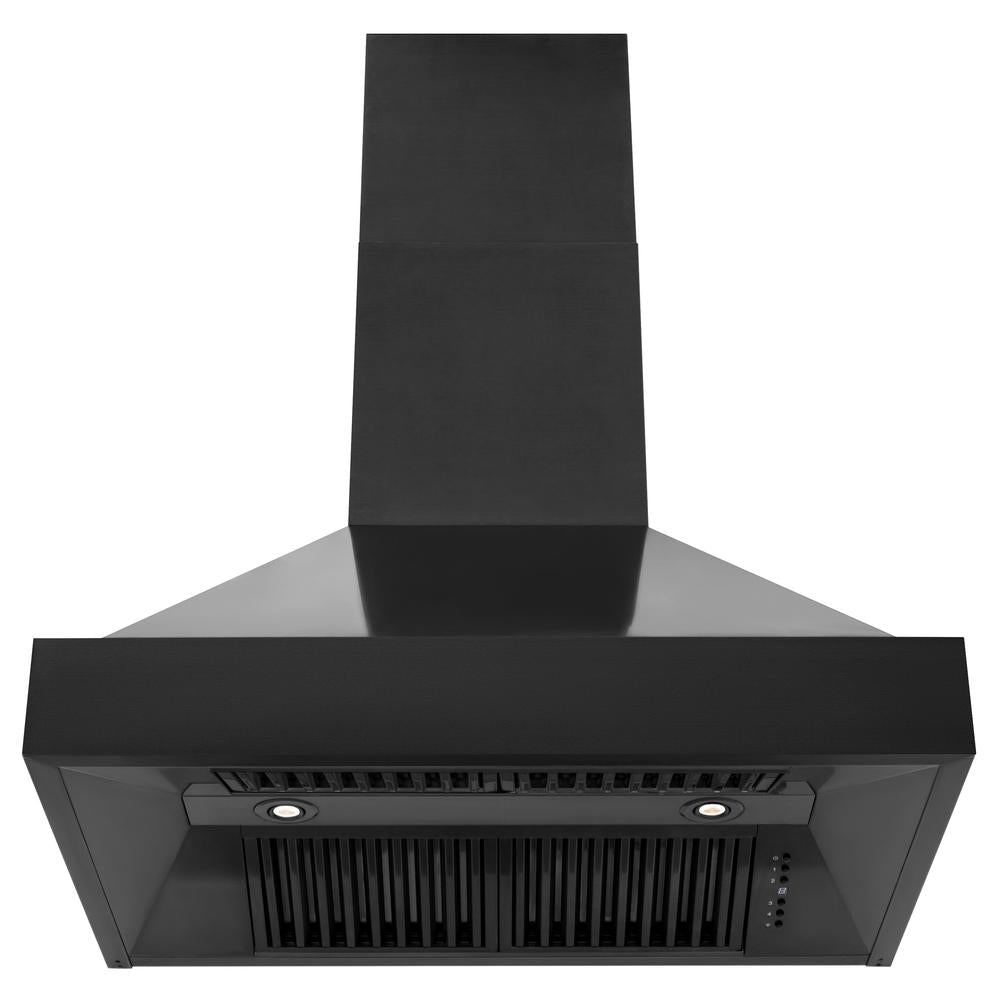 36 In. Ducted Vent Black Stainless Steel Wall Mount Range Hood BS655N36