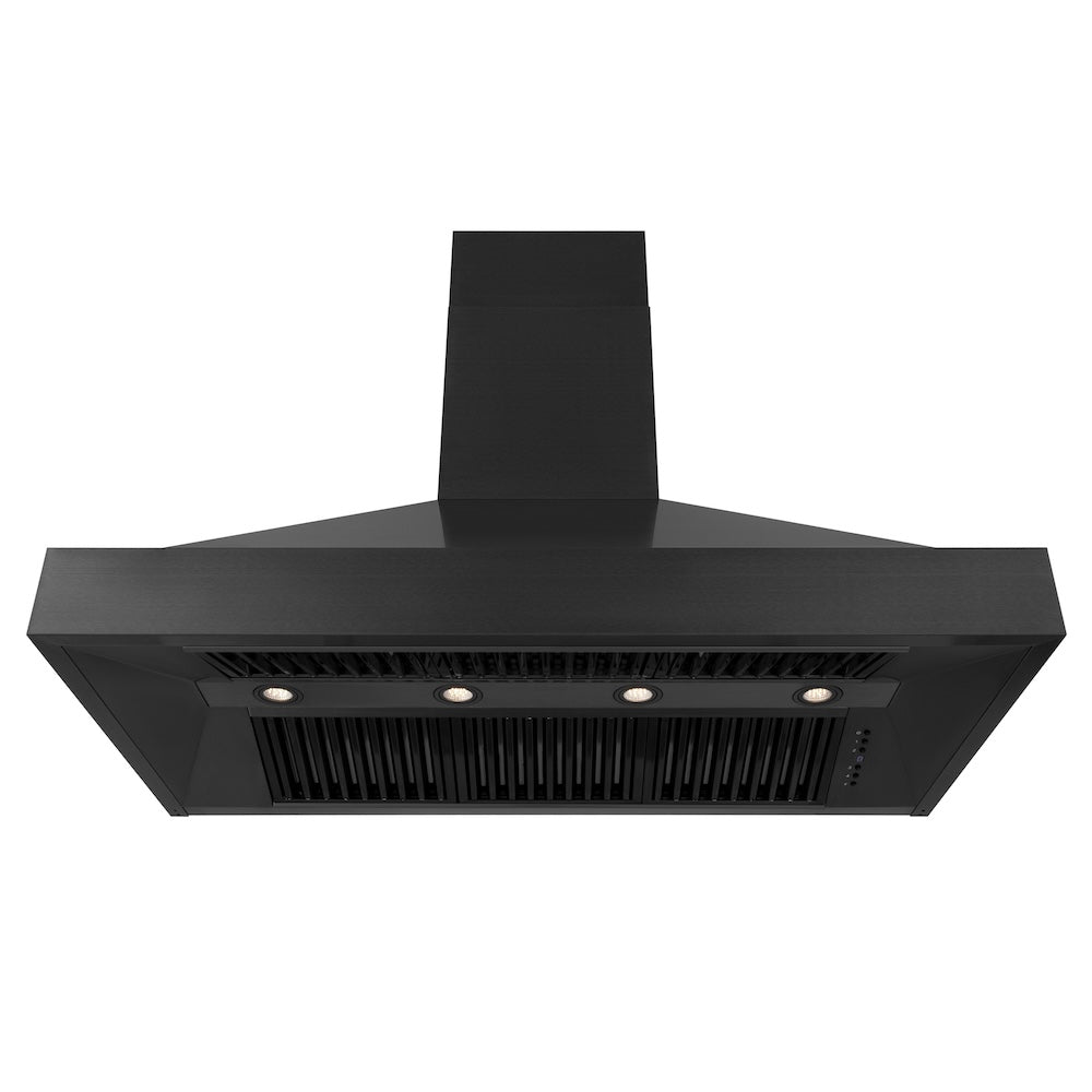 48 In. Ducted Vent Black Stainless Steel Wall Mount Range Hood BS655N48