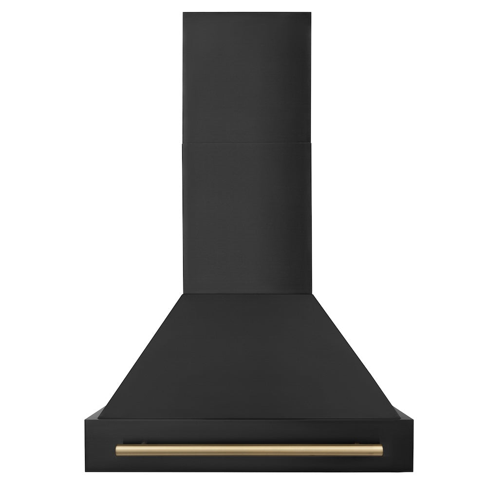 Autograph Edition 30 In. Black Stainless Steel Range Hood With Champagne Bronze Handle BS655Z30CB