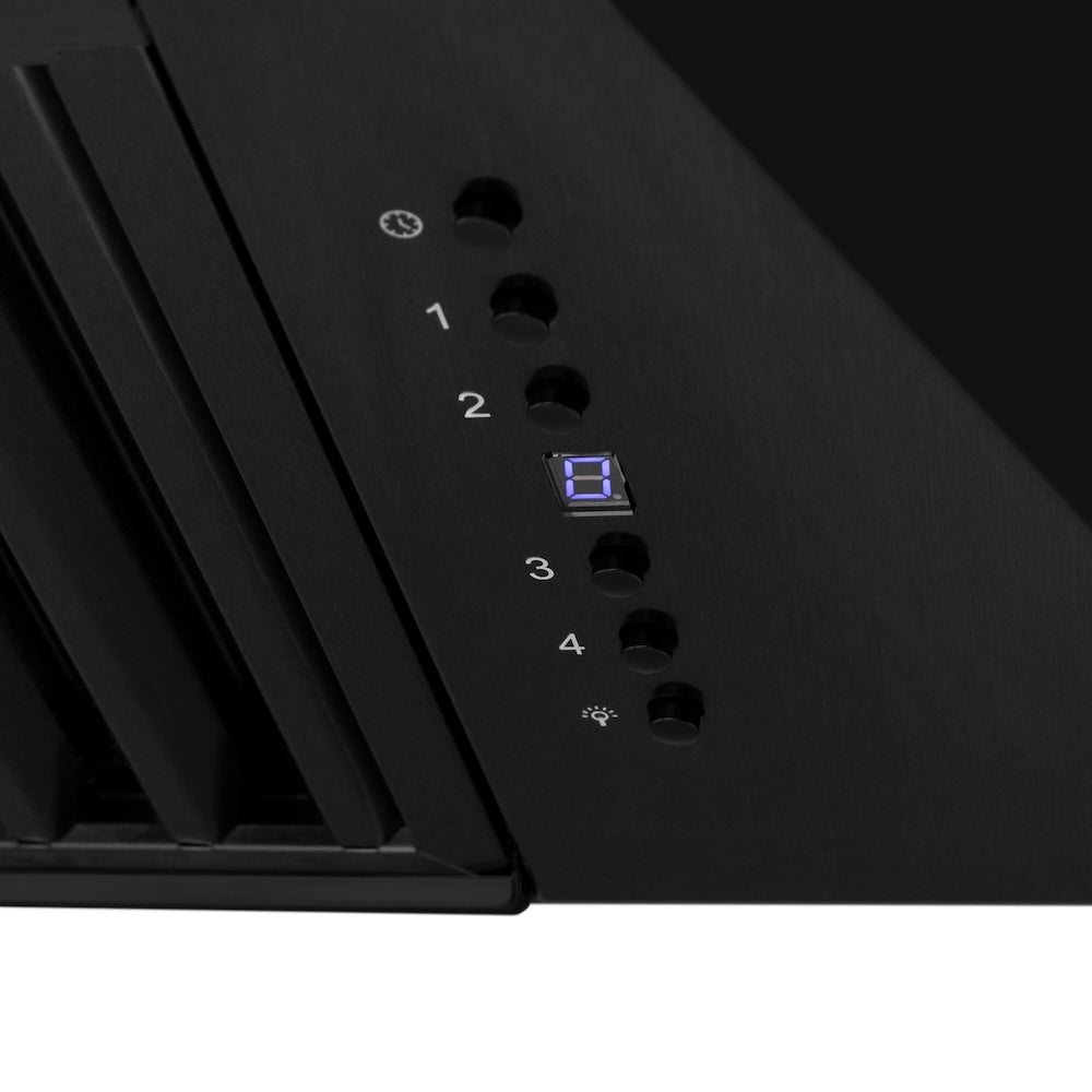 30" Convertible Wall Mount Range Hood in Black Stainless Steel with Gold Handle BS655Z30G