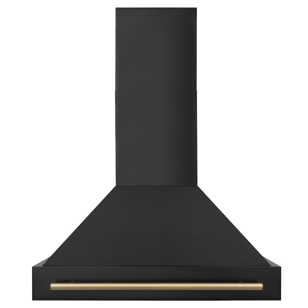 Autograph Edition 36 In. Black Stainless Steel Range Hood With Champagne Bronze Handle BS655Z36CB