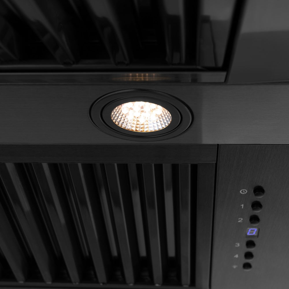 48 in. Range Hood Black in Stainless Steel with Champagne Bronze Handle BS655Z48CB