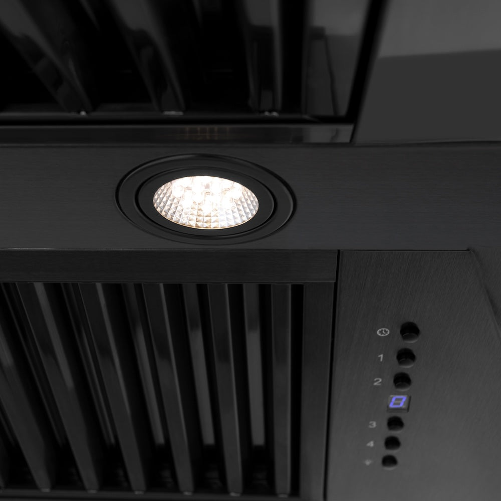 Autograph Edition 48 In. Black Stainless Steel Range Hood With Polished Gold Handle BS655Z48G