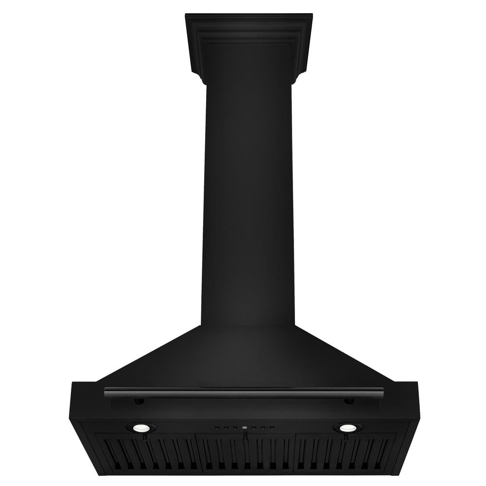 30 in. Convertible Black Stainless Steel Wall Mount Range Hood With Black Stainless Steel Handle BSKB4X30