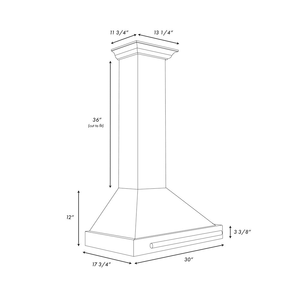 30 in. Convertible Black Stainless Steel Wall Mount Range Hood With Black Stainless Steel Handle BSKB4X30
