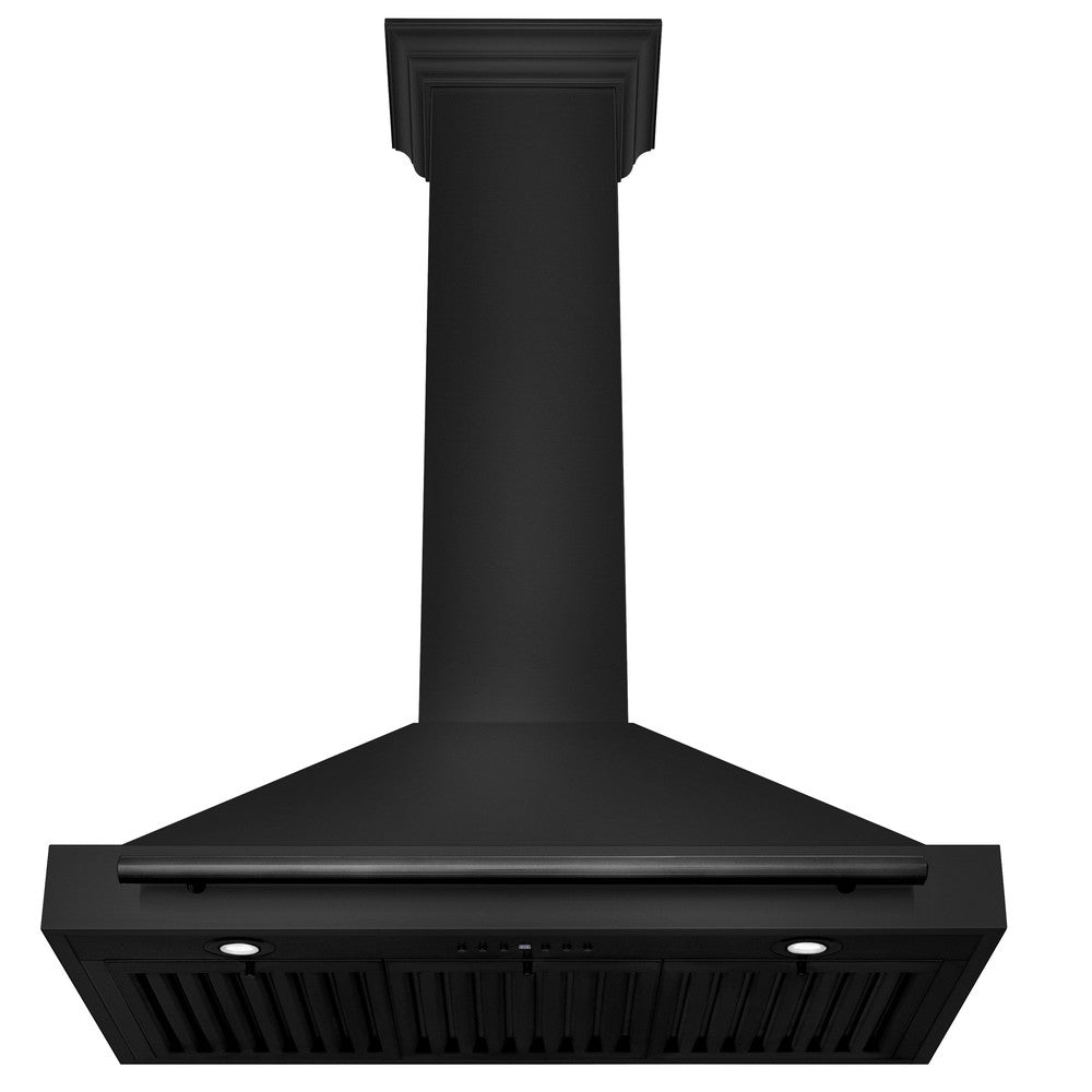 36 in. Convertible Black Stainless Steel Wall Mount Range Hood With Black Stainless Steel Handle BSKB4X36